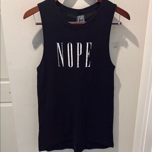 Modern Lux Black NOPE Sleeveless Top size small